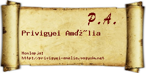Privigyei Amália névjegykártya